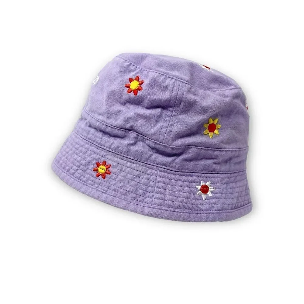 JHats Purple Flower Sun Bucket Hat Cap Child Size Vintage Ocean Breeze Waterpark